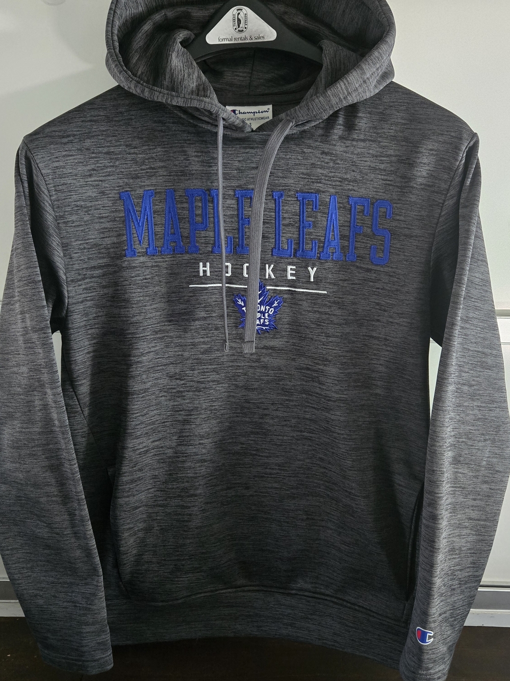 Champion Toronto Maple Leafs Gray Hoodie with Blue Logo